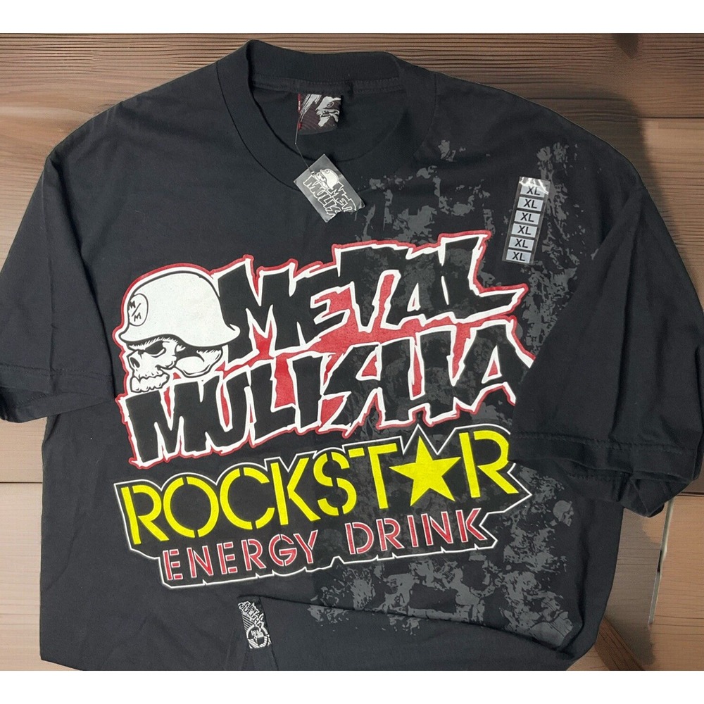 Vintage Metal Mulisha Shirt Y2K Rock Star Energy Drink Extreme BMX Men Sz XL NWT